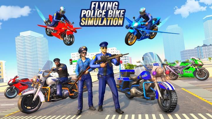 Flying Police Bike Games Captura de pantalla 3