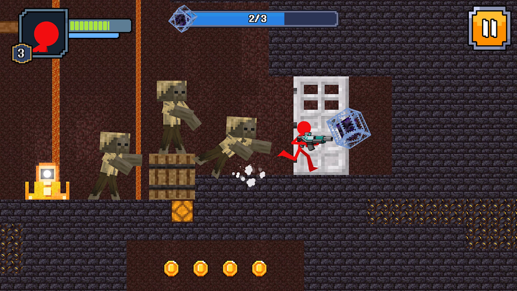 Red Stickman in Craft World Mod Captura de pantalla 2