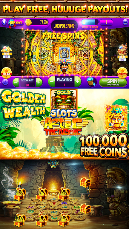 Slots! Azetc Gold Treasures Vegas Slot machines Screenshot 1