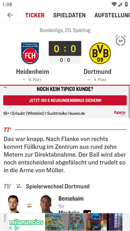 kicker Fußball News Zrzut ekranu 1