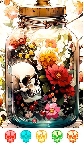 Dark Skeleton Color by number スクリーンショット 1