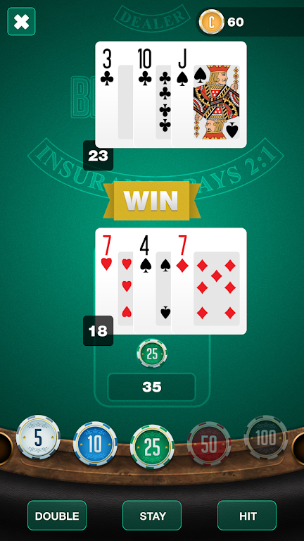 BlackJack TwentyOne ဖန်သားပြင်ဓာတ်ပုံ 1