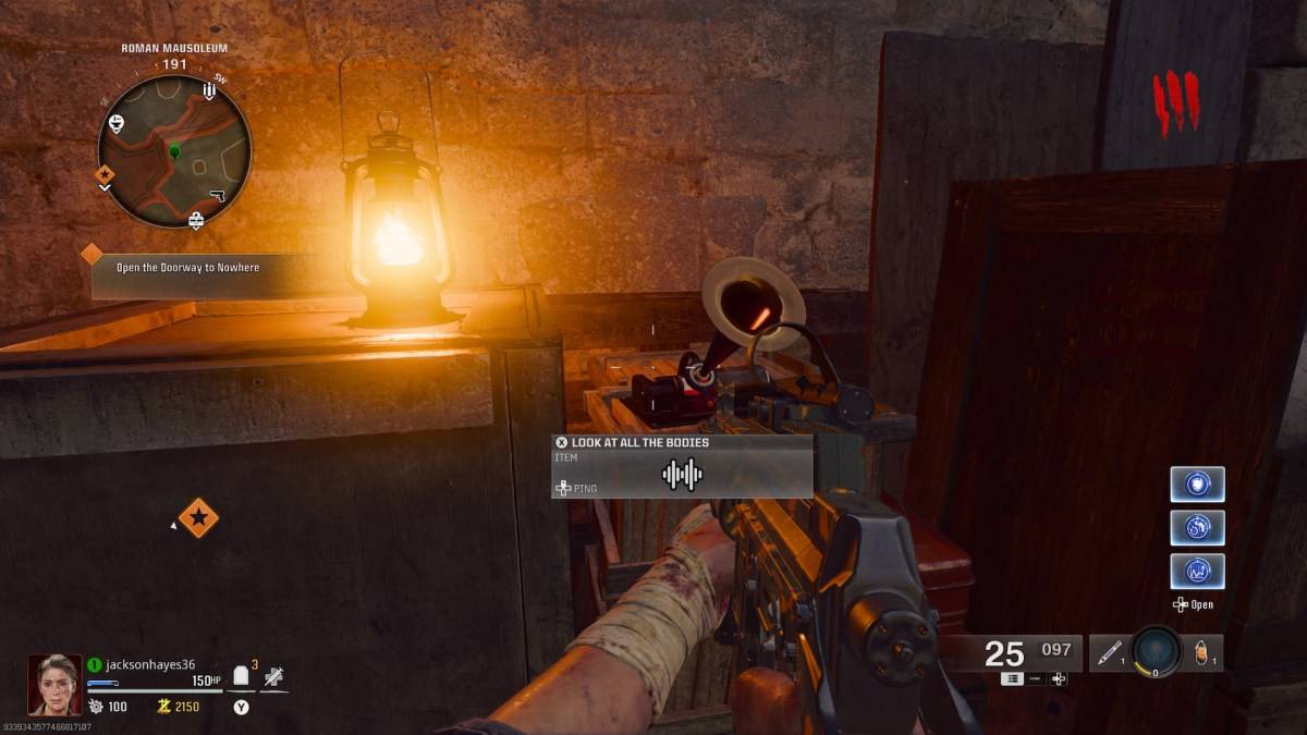 Player discovering an Audio Log recording device in Black Ops 6 Zombies