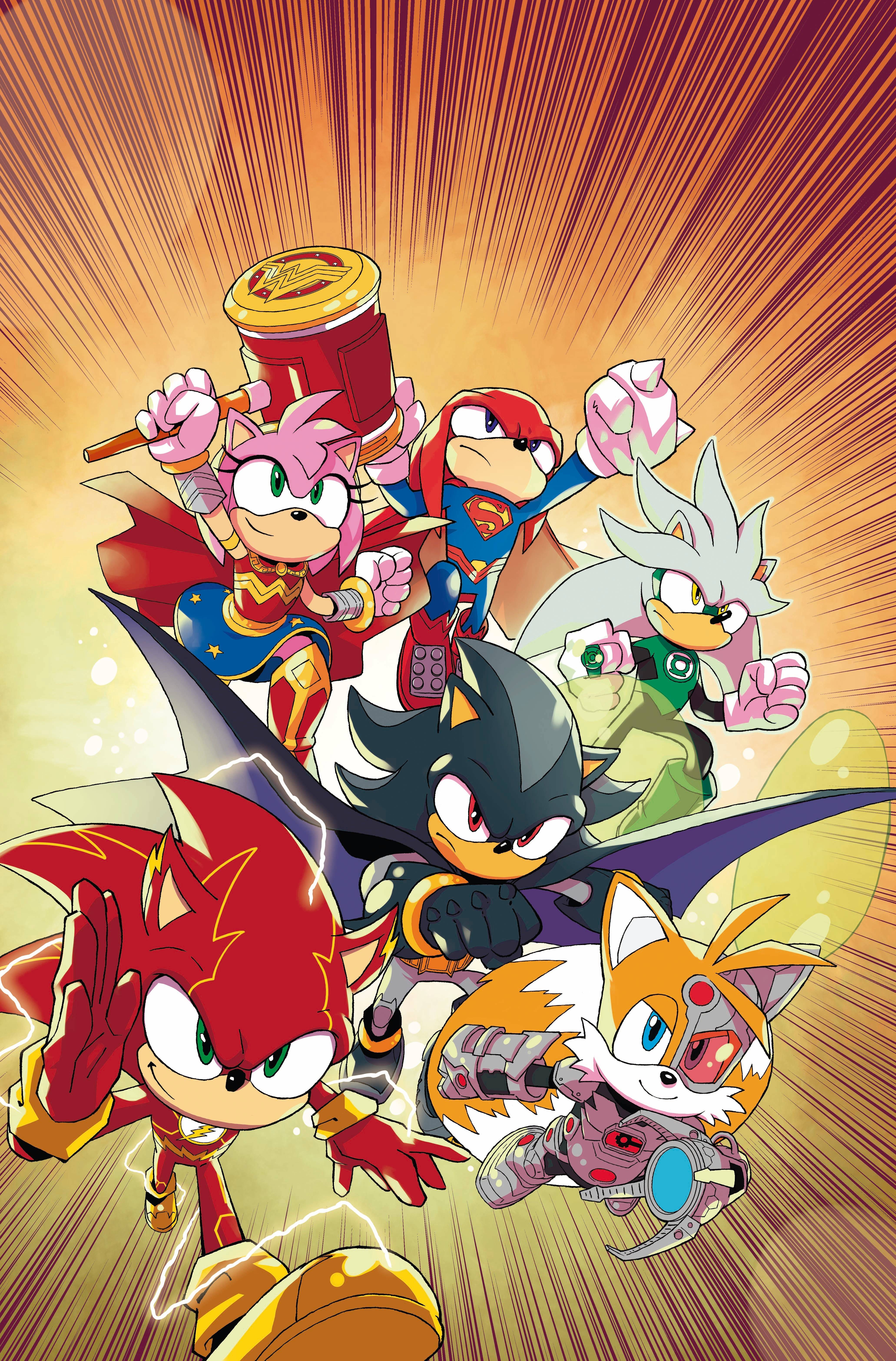 Batman and Sonic shared adventure panel