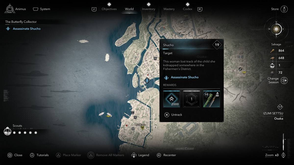Hoe en waar alle Butterfly Collector -leden te vinden in Assassin's Creed Shadows Shucho