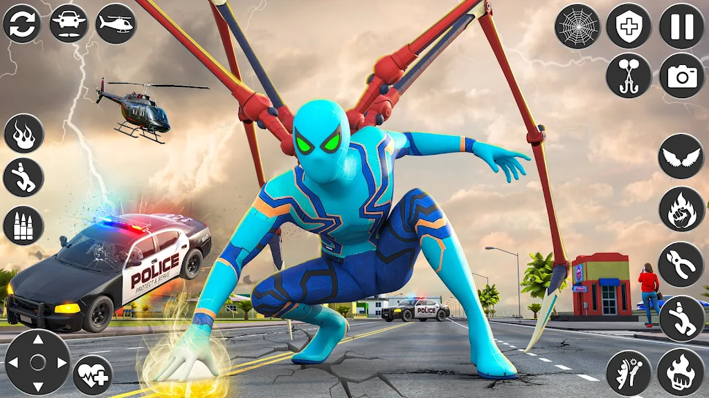 Rope Hero Game- Spider Game 3D Ekran Görüntüsü 2