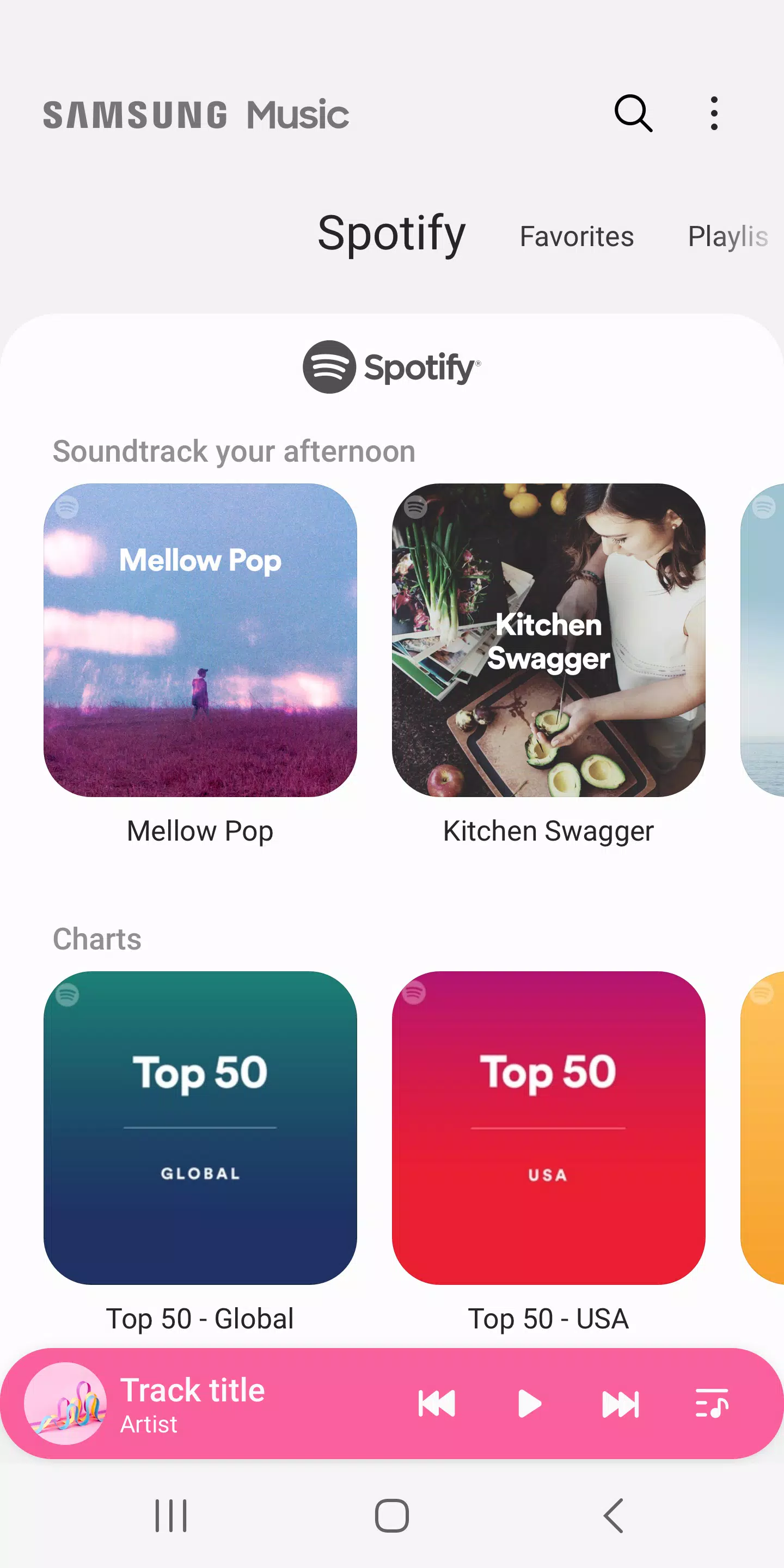 Samsung Music Zrzut ekranu 1