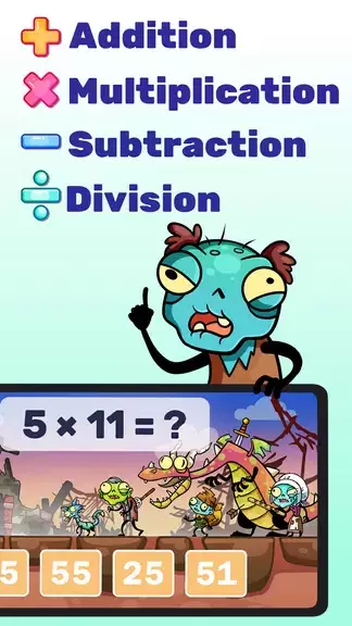 Math games: Zombie Invasion Captura de pantalla 2