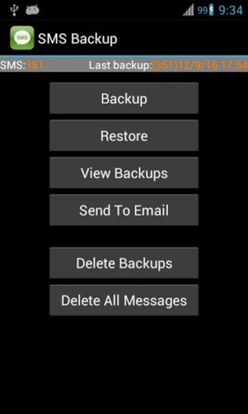 Super Backup: SMS y contactos Captura de pantalla 0