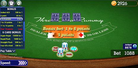 Vegas Three Card Rummy Captura de tela 2