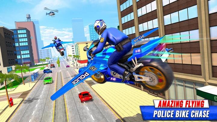 Flying Police Bike Games Captura de pantalla 1