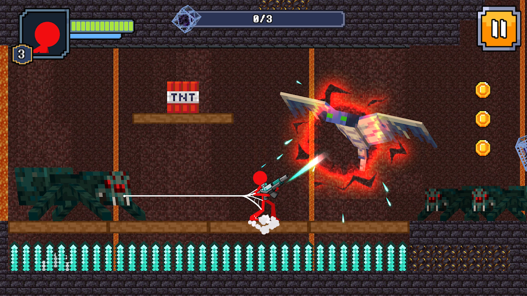 Red Stickman in Craft World Mod Captura de pantalla 3