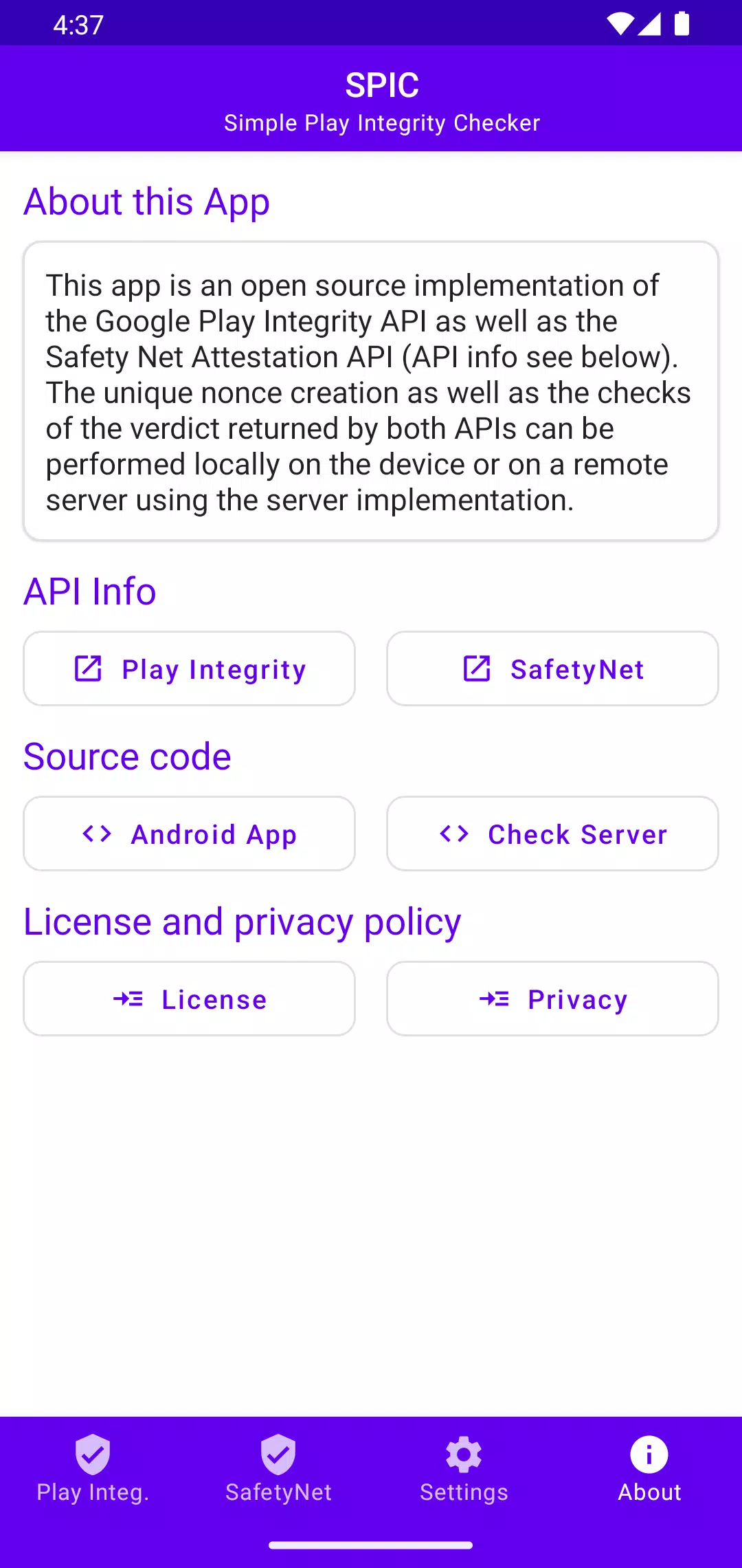 SPIC - Play Integrity Checker ဖန်သားပြင်ဓာတ်ပုံ 3