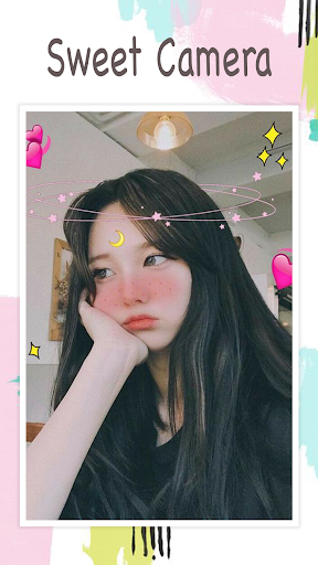 Schermata Live face sticker sweet camera 0