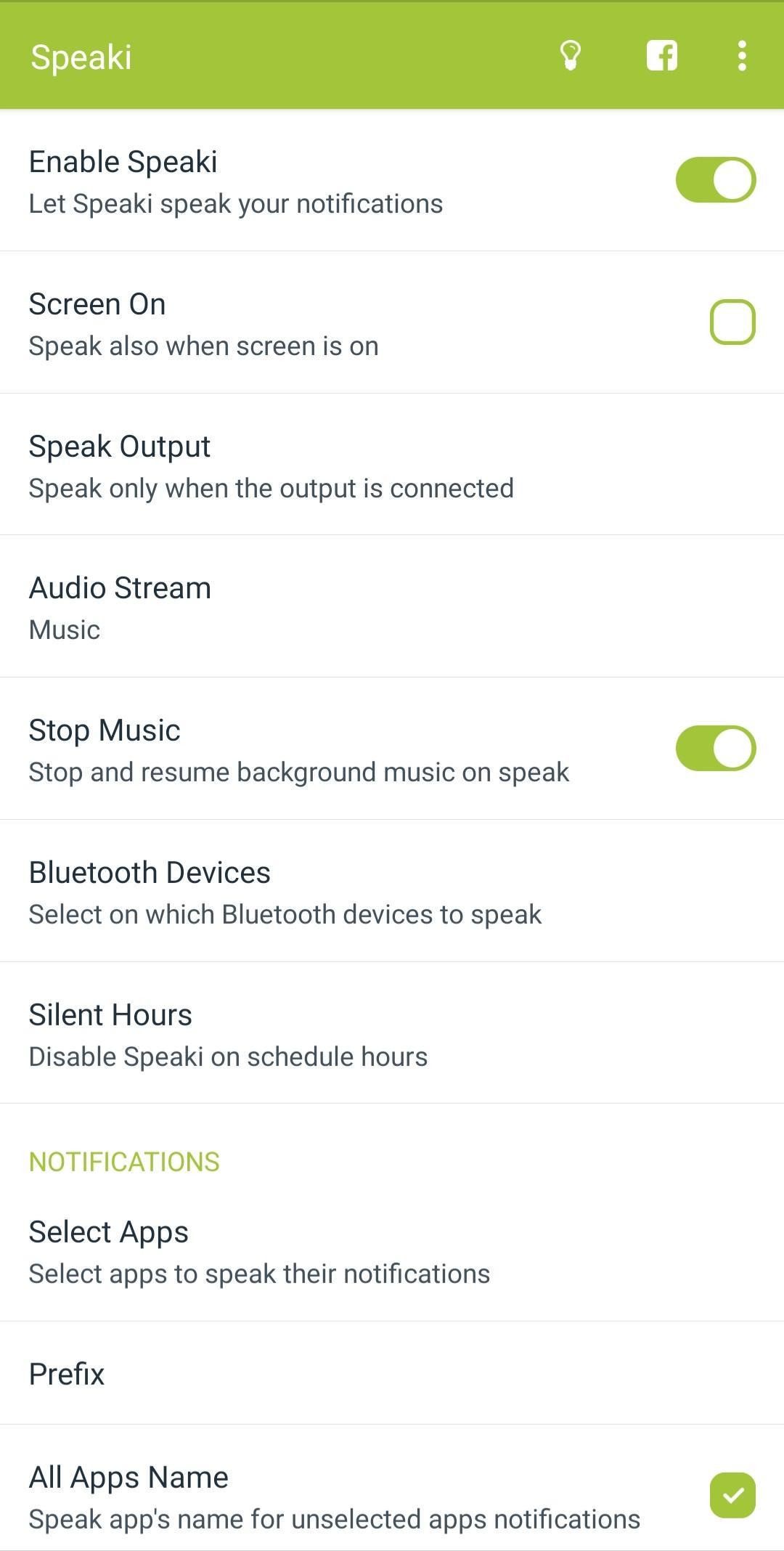 Speaki - Voice Notifications Captura de pantalla 0