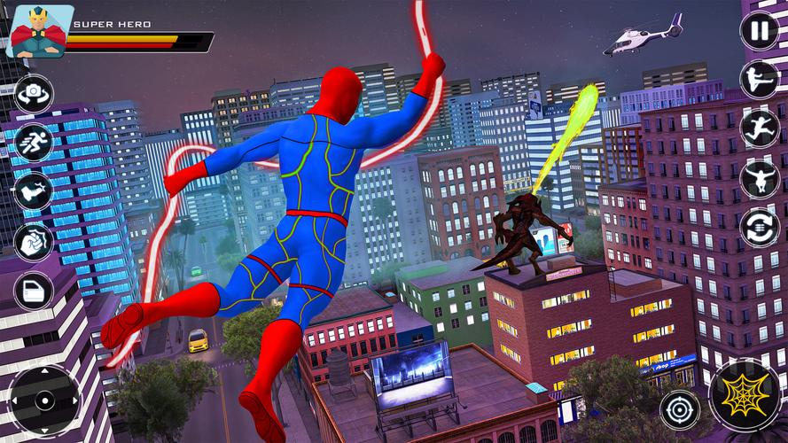 Spider Flying Rope Hero Games Capture d'écran 1