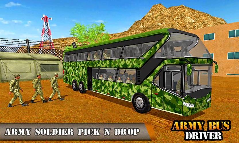 Army Bus Transporter Coach Fun Captura de tela 0