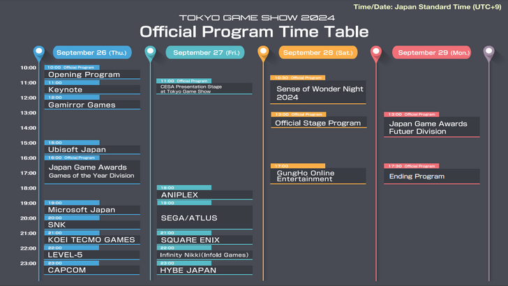 Tokyo Game Show 2024 Program Overview