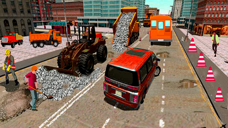 Highway road construction game স্ক্রিনশট 1