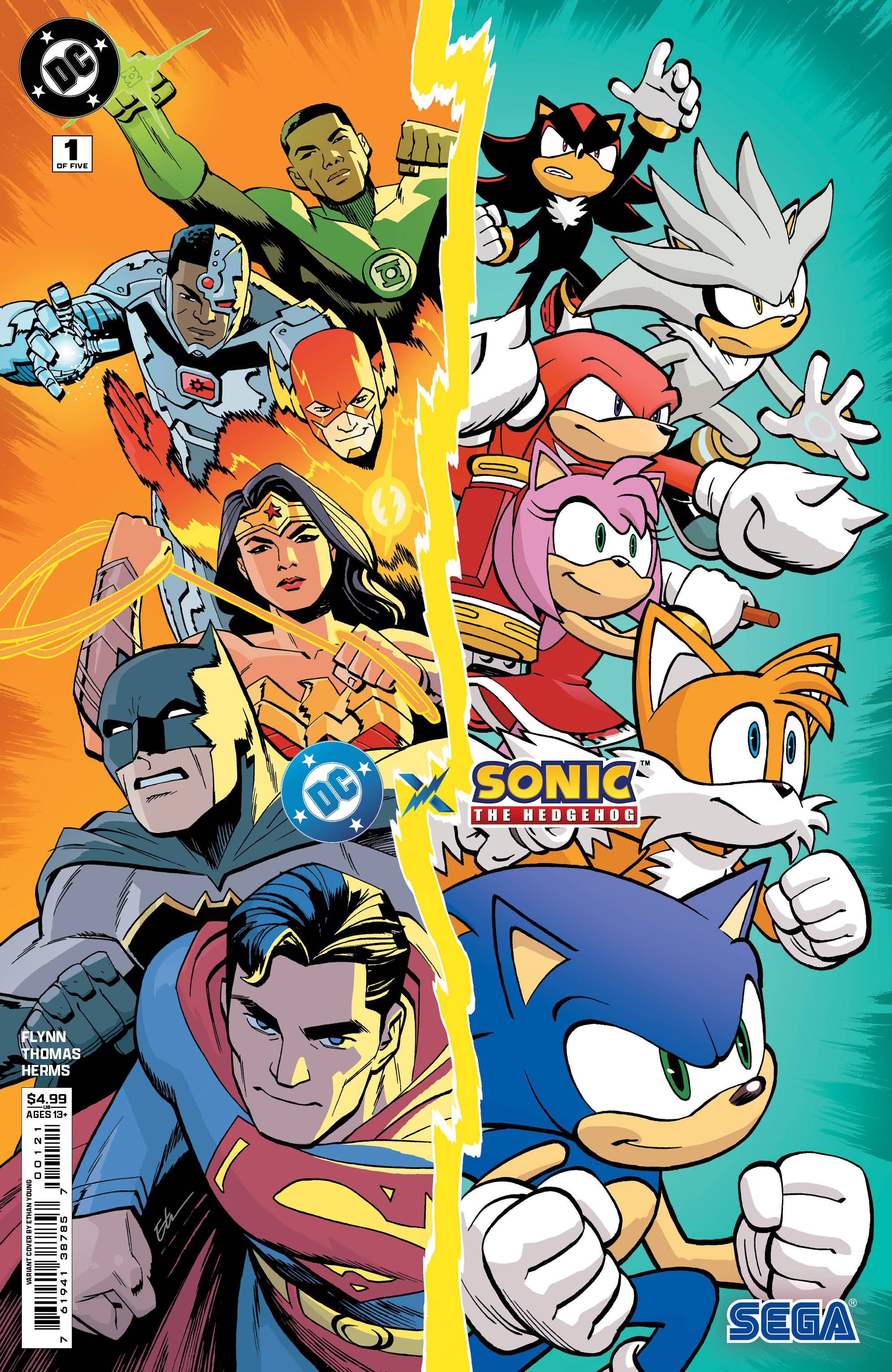 Justice League meets Sonic characters artwork