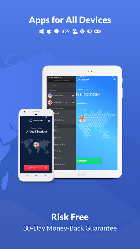 Free VPN Proxy & Hotspot WiFi security - SaferVPN Ekran Görüntüsü 2