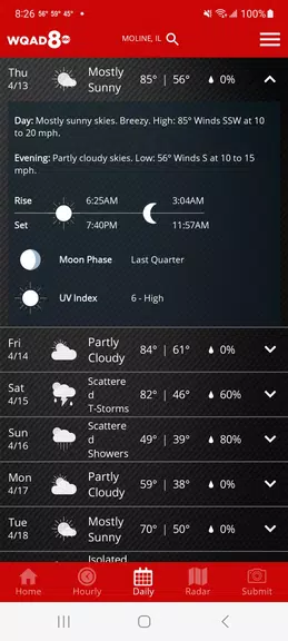 WQAD Storm Track 8 Weather Tangkapan skrin 2