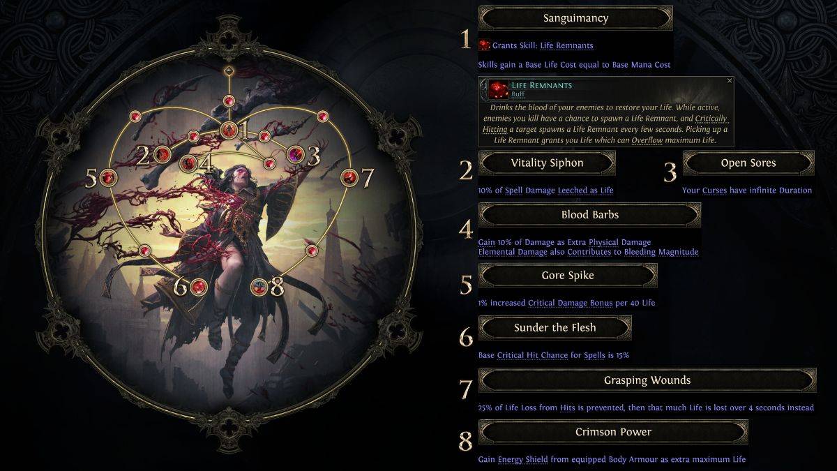 Witch Blood Mage Ascendancy Skill Tree