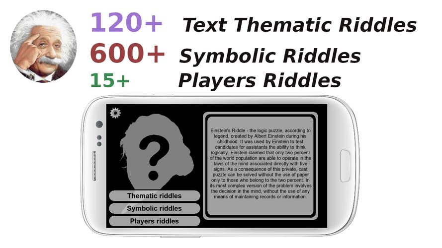 Einstein's Riddles Text Puzzle Captura de pantalla 0