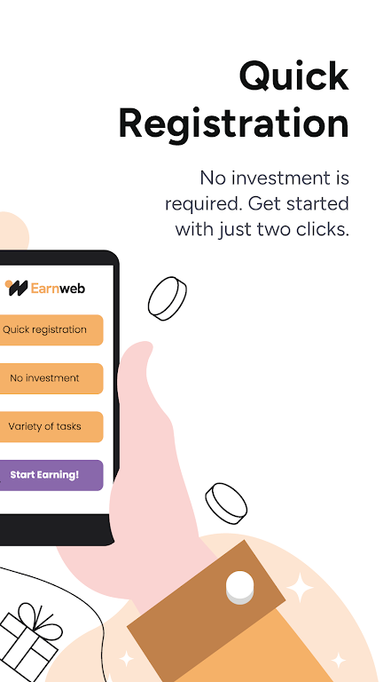 Schermata Earnweb: Earning app & website 1