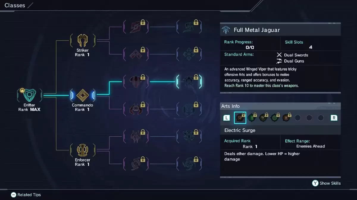 Ang buong pagpipilian ng klase ng metal jaguar sa Xenoblade Chronicles X