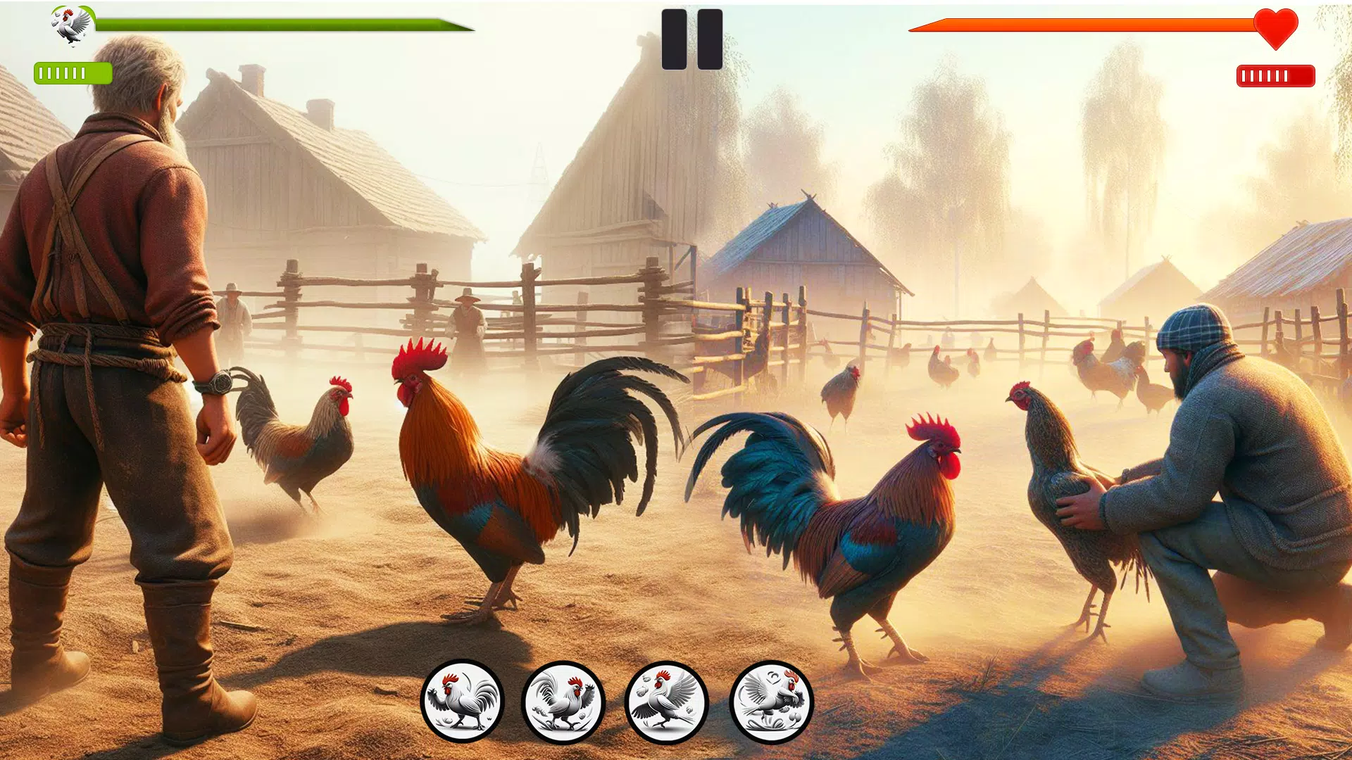 Farm Rooster Fighting Chicks 1 スクリーンショット 1