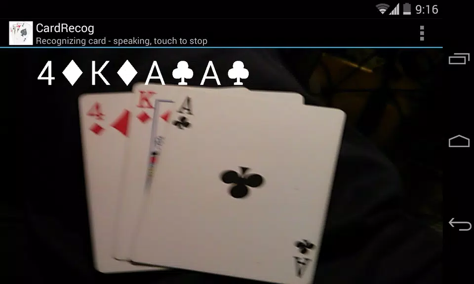 CardRecog Recognize Play Cards Capture d'écran 0