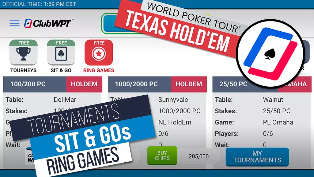 ClubWPT: Free Poker, Casino Captura de tela 1