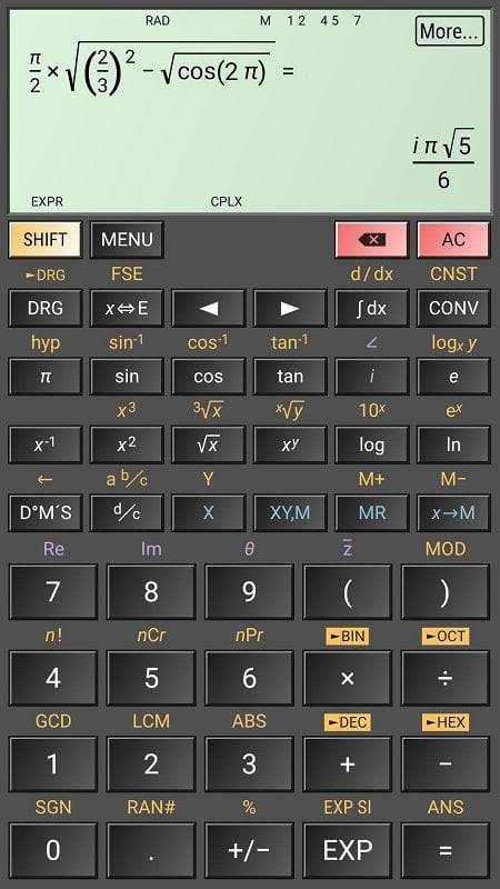 HiPER Scientific Calculator Captura de pantalla 1