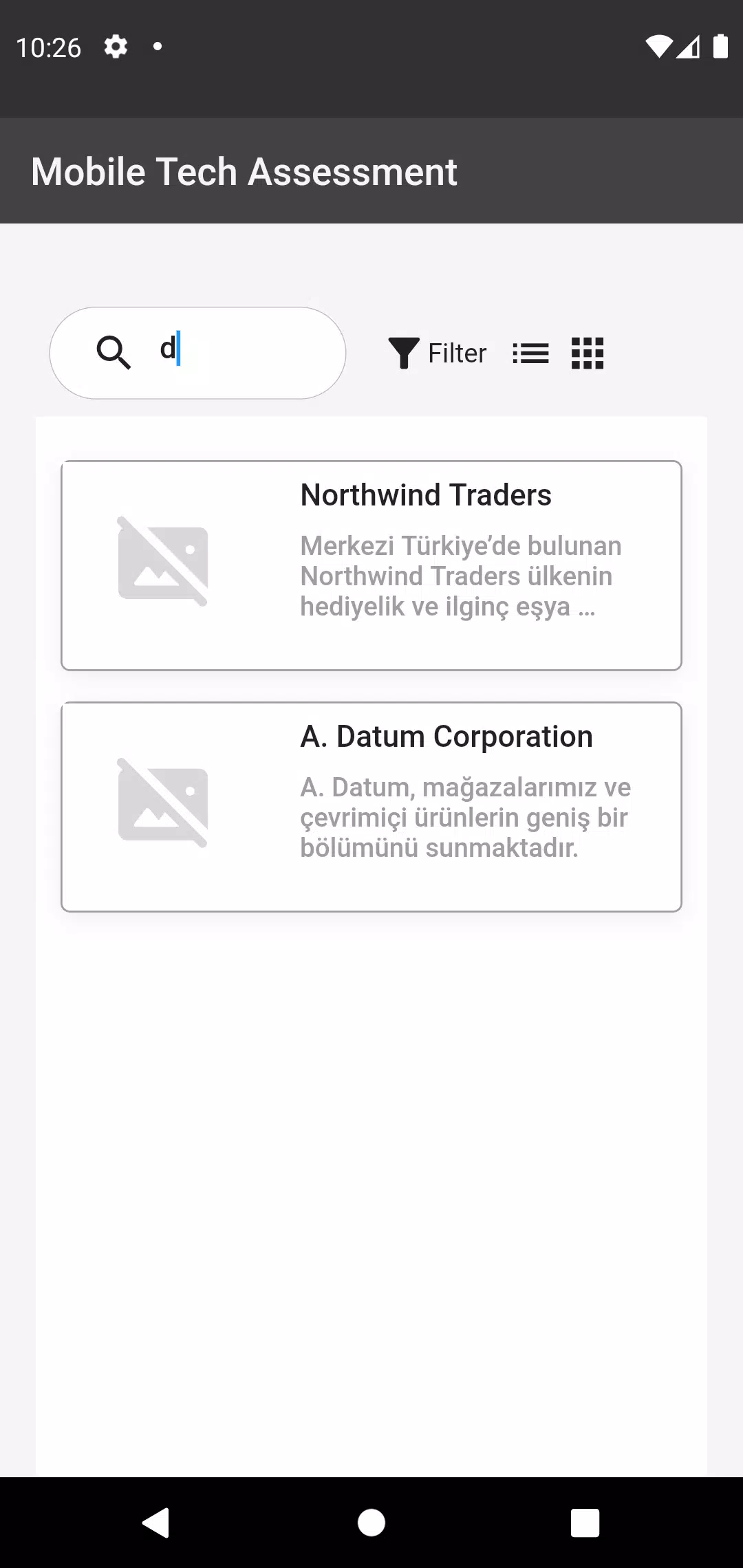 Flutter Tech Assessment スクリーンショット 1