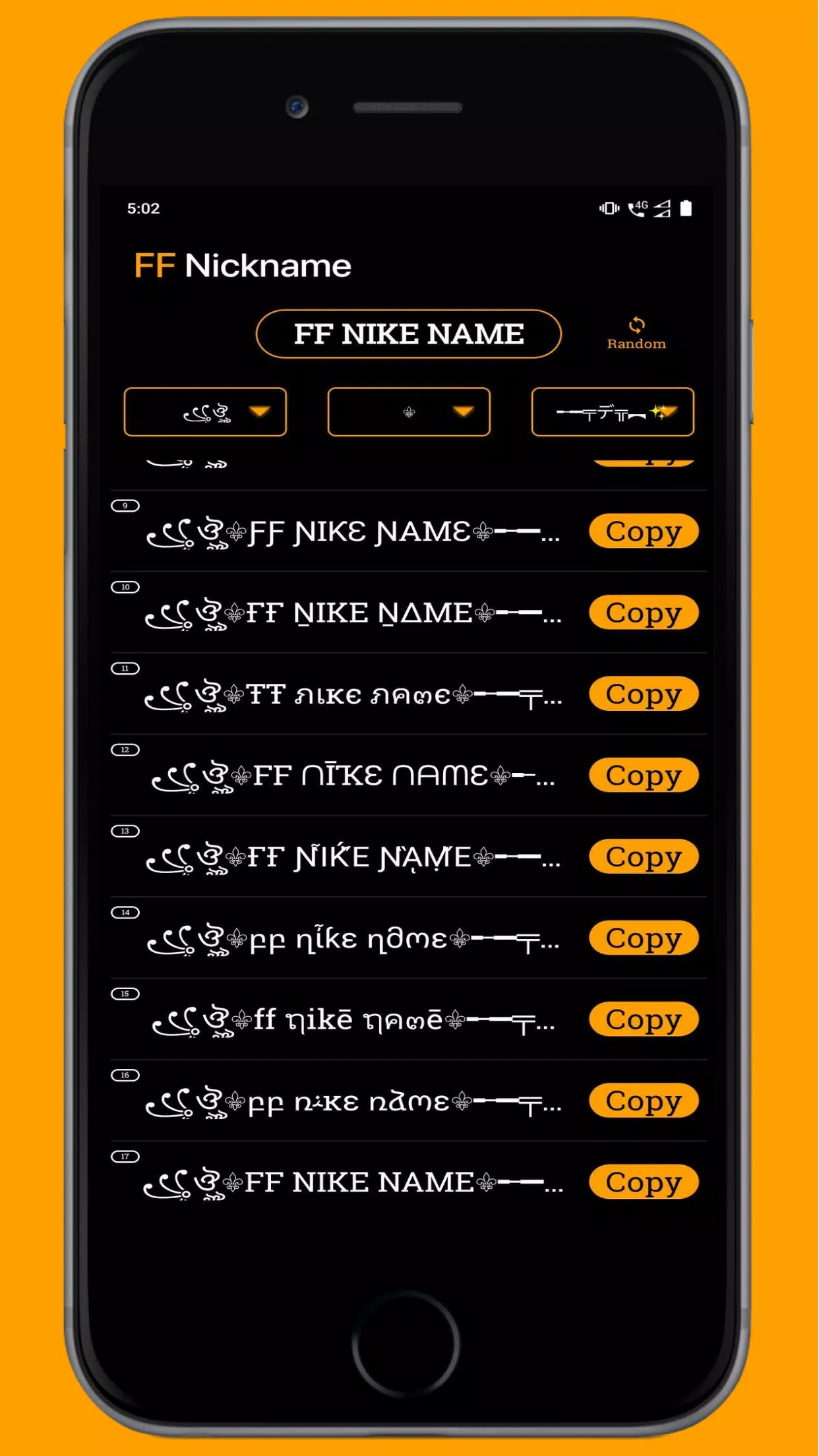 FF Name Creator - Nickname Generator For Games Screenshot 2