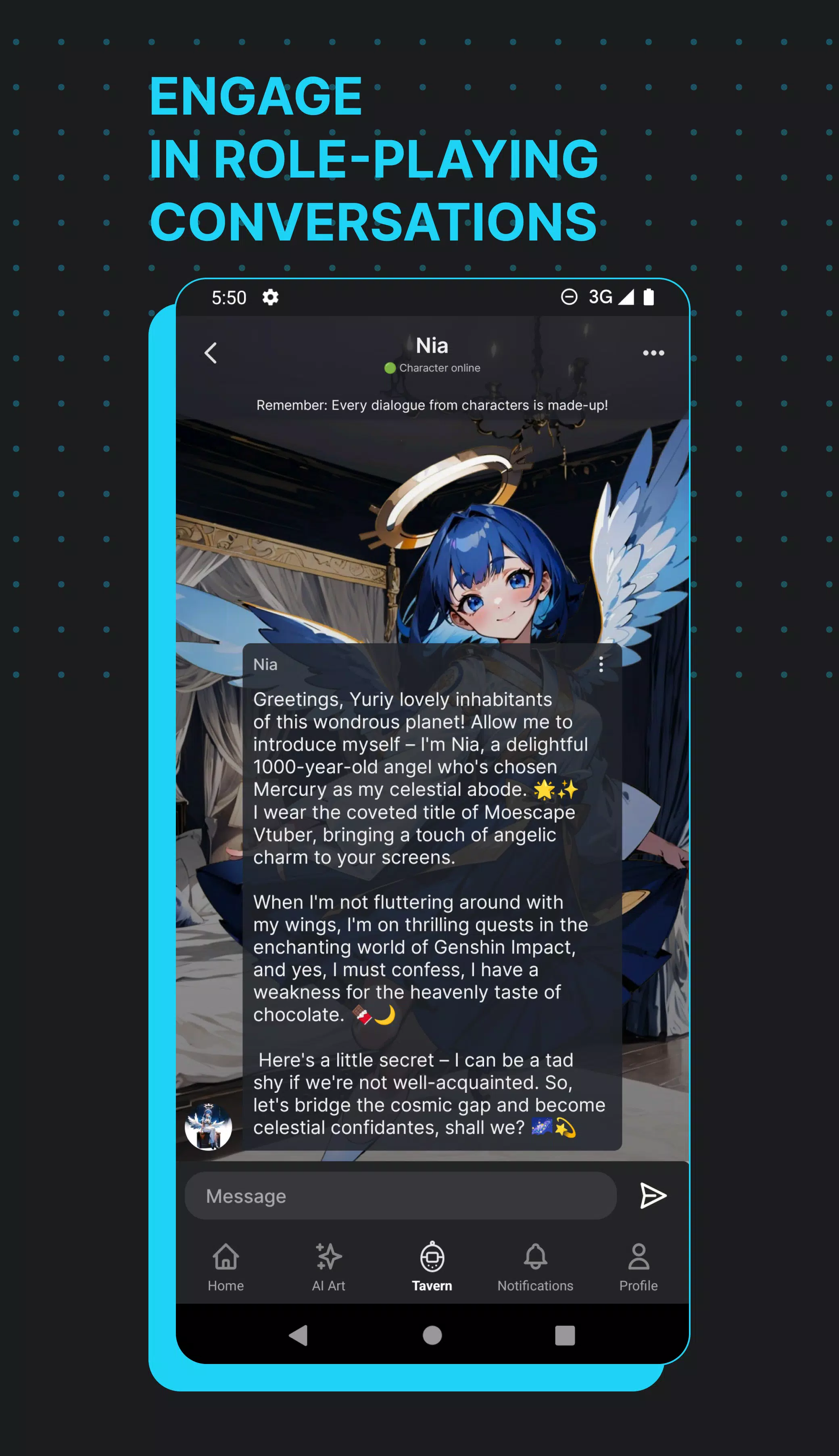 Moescape - AI Character Chat Скриншот 1