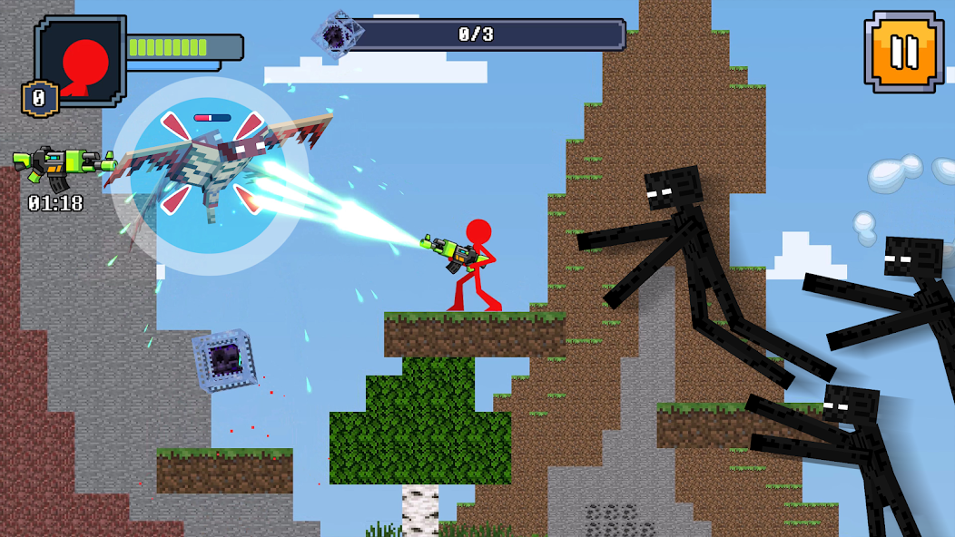 Red Stickman in Craft World Mod Captura de pantalla 0