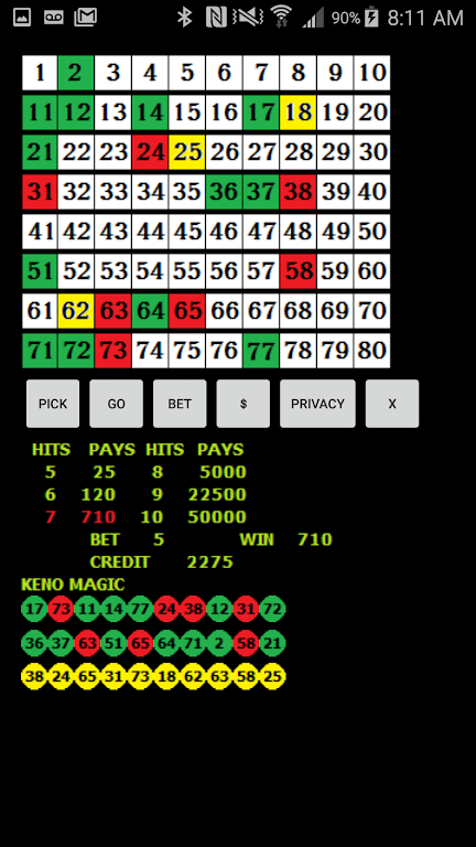 Keno Magic スクリーンショット 2