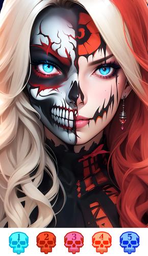 Dark Skeleton Color by number スクリーンショット 0