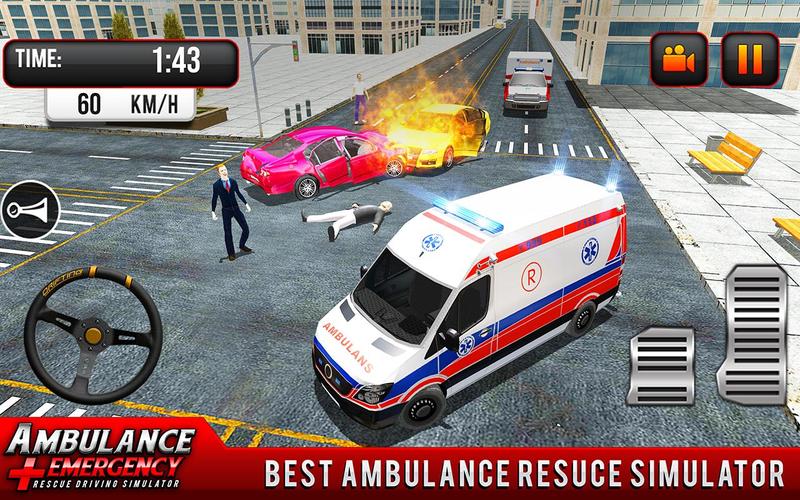 911 Ambulance City Rescue Game ဖန်သားပြင်ဓာတ်ပုံ 2