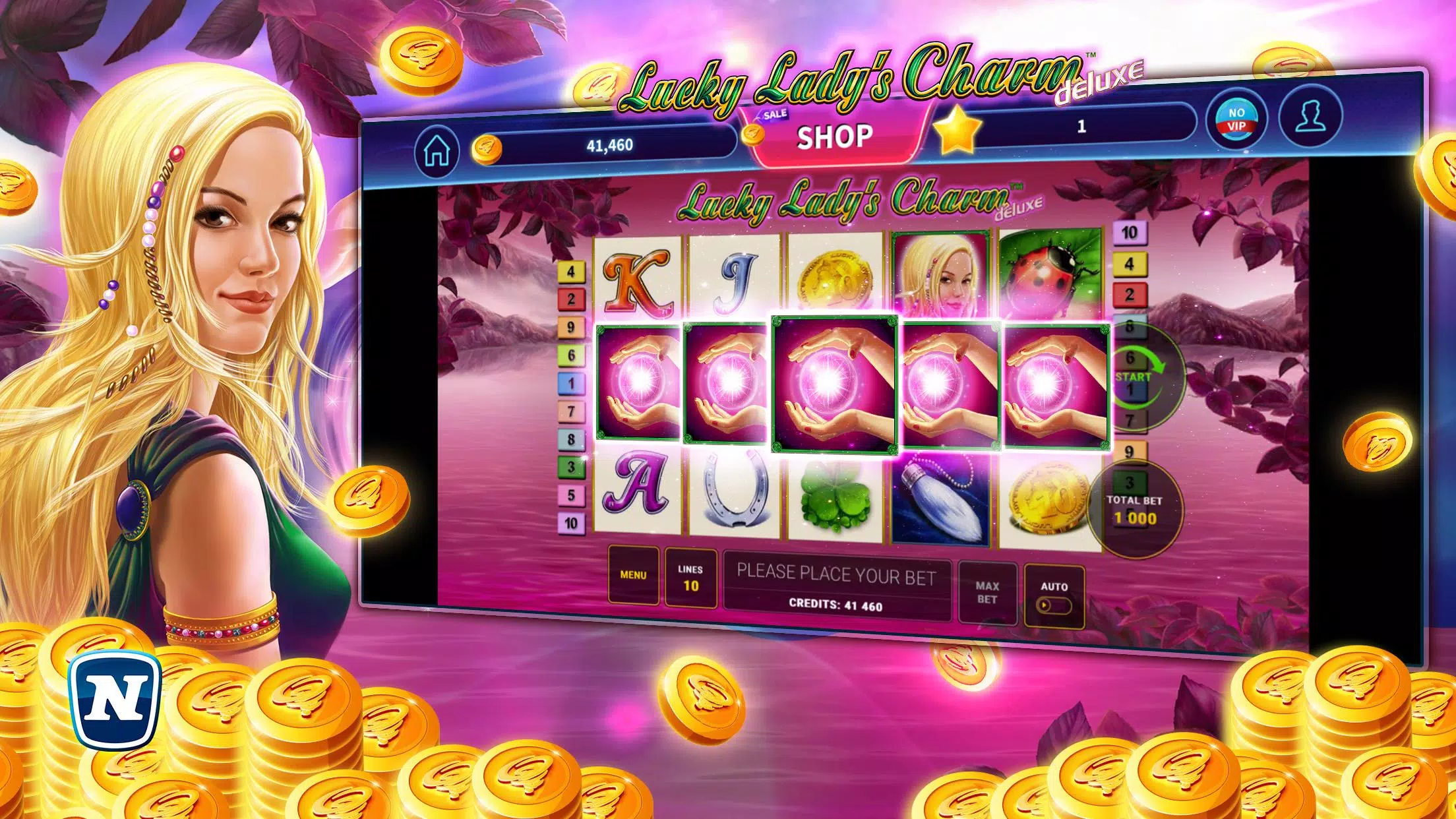 Lucky Lady's Charm Deluxe Slot Скриншот 2