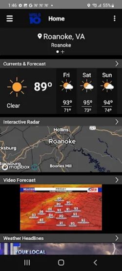 WSLS 10 Roanoke Weather Capture d'écran 0