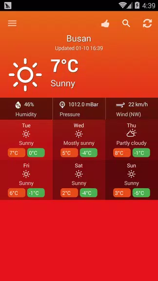 Weather South Korea ภาพหน้าจอ 1