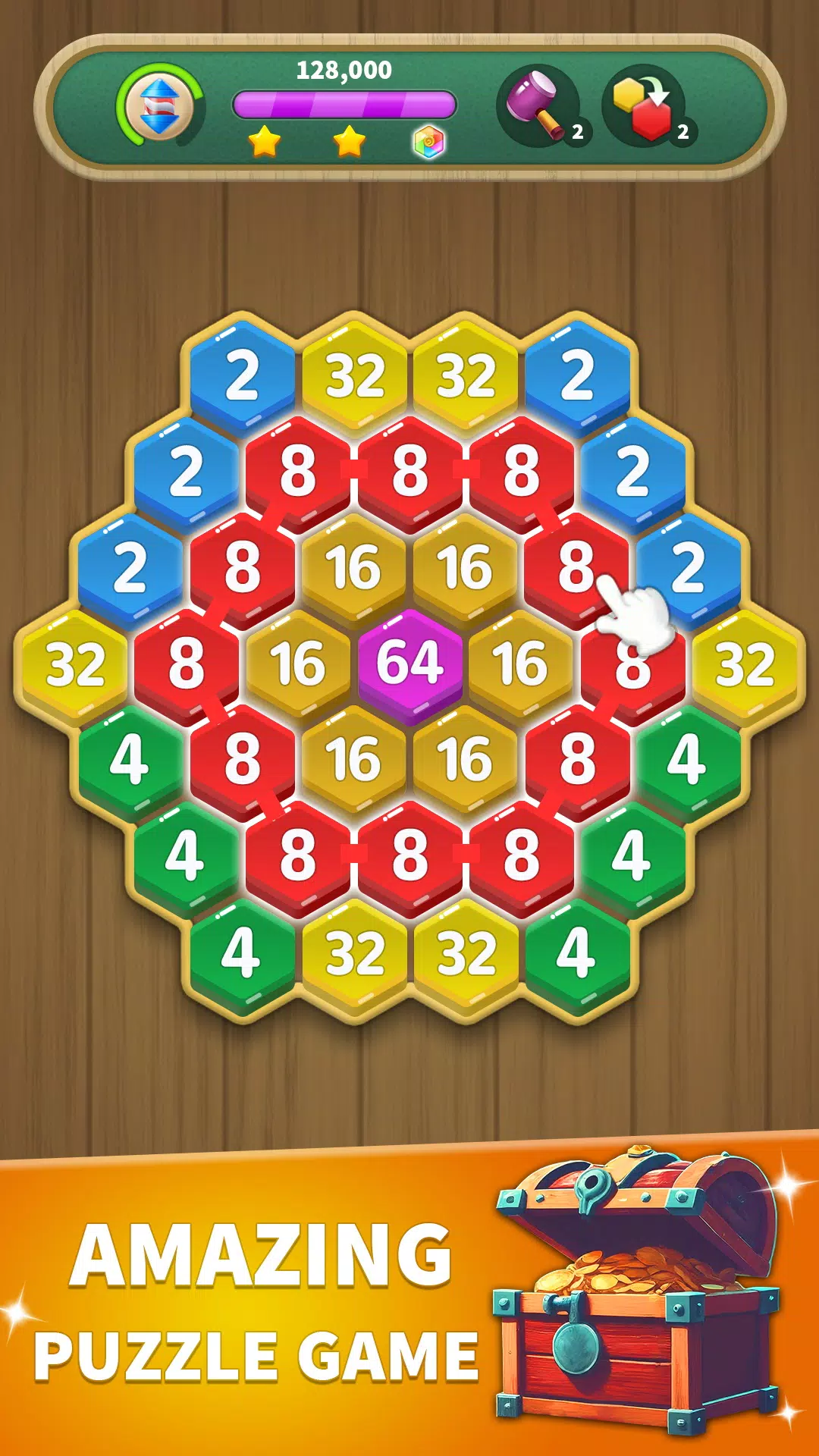 Hexa Connect: 2048 Puzzle 스크린샷 0