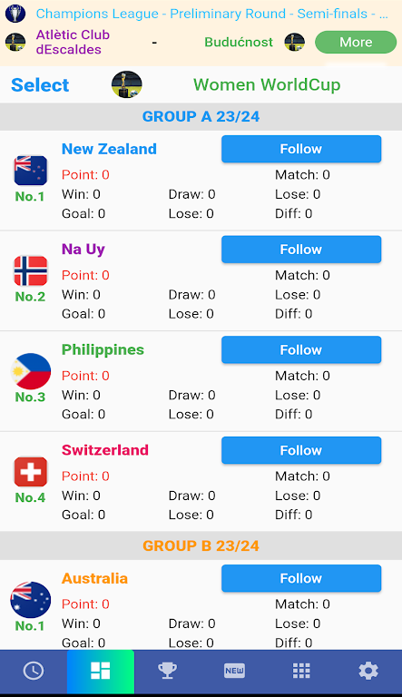 Female Cup Matches Tangkapan skrin 1