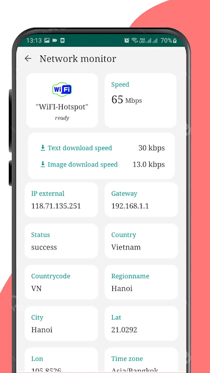 WiFi, 5G, 4G, 3G H+ speed test ဖန်သားပြင်ဓာတ်ပုံ 1