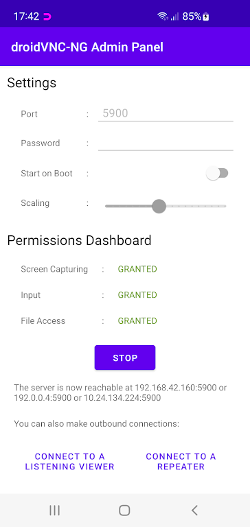 droidVNC-NG VNC Server Скриншот 0