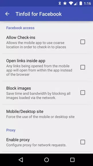 Tinfoil for Facebook Скриншот 2