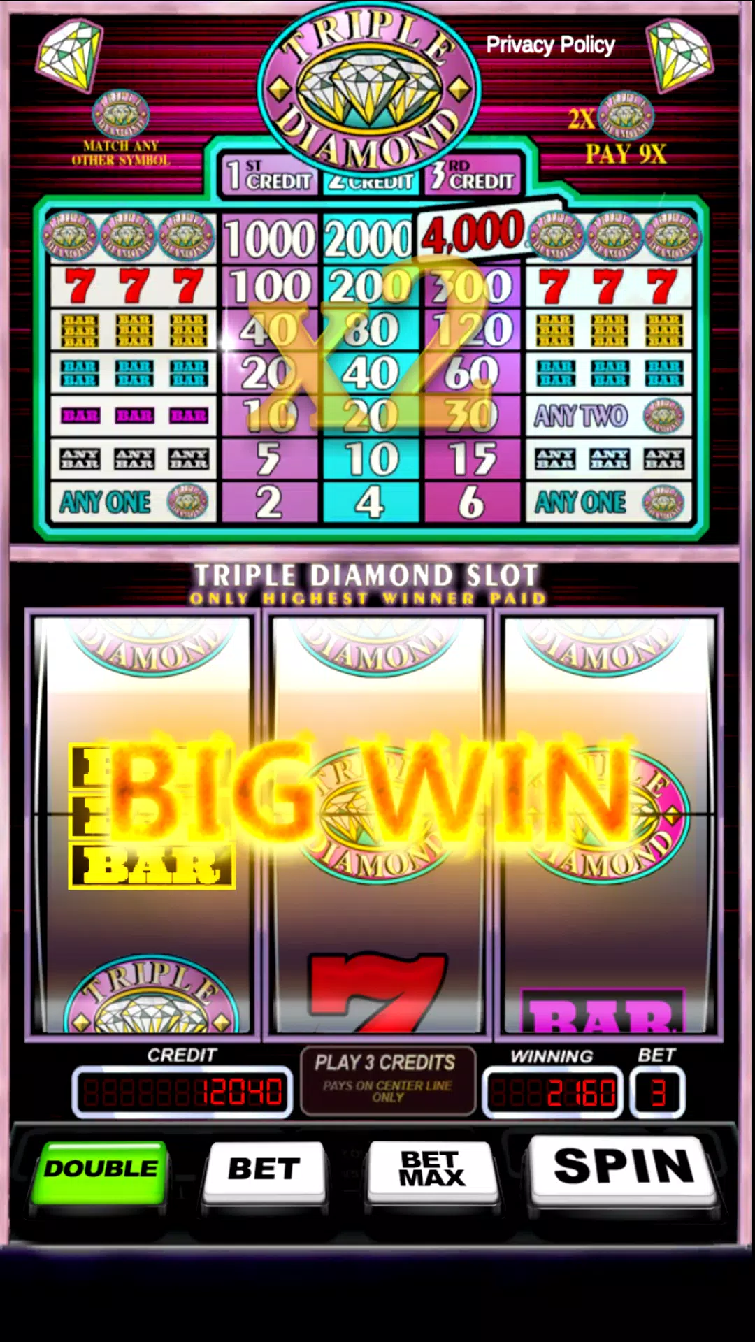 Triple Pay Diamond Slot Ekran Görüntüsü 0